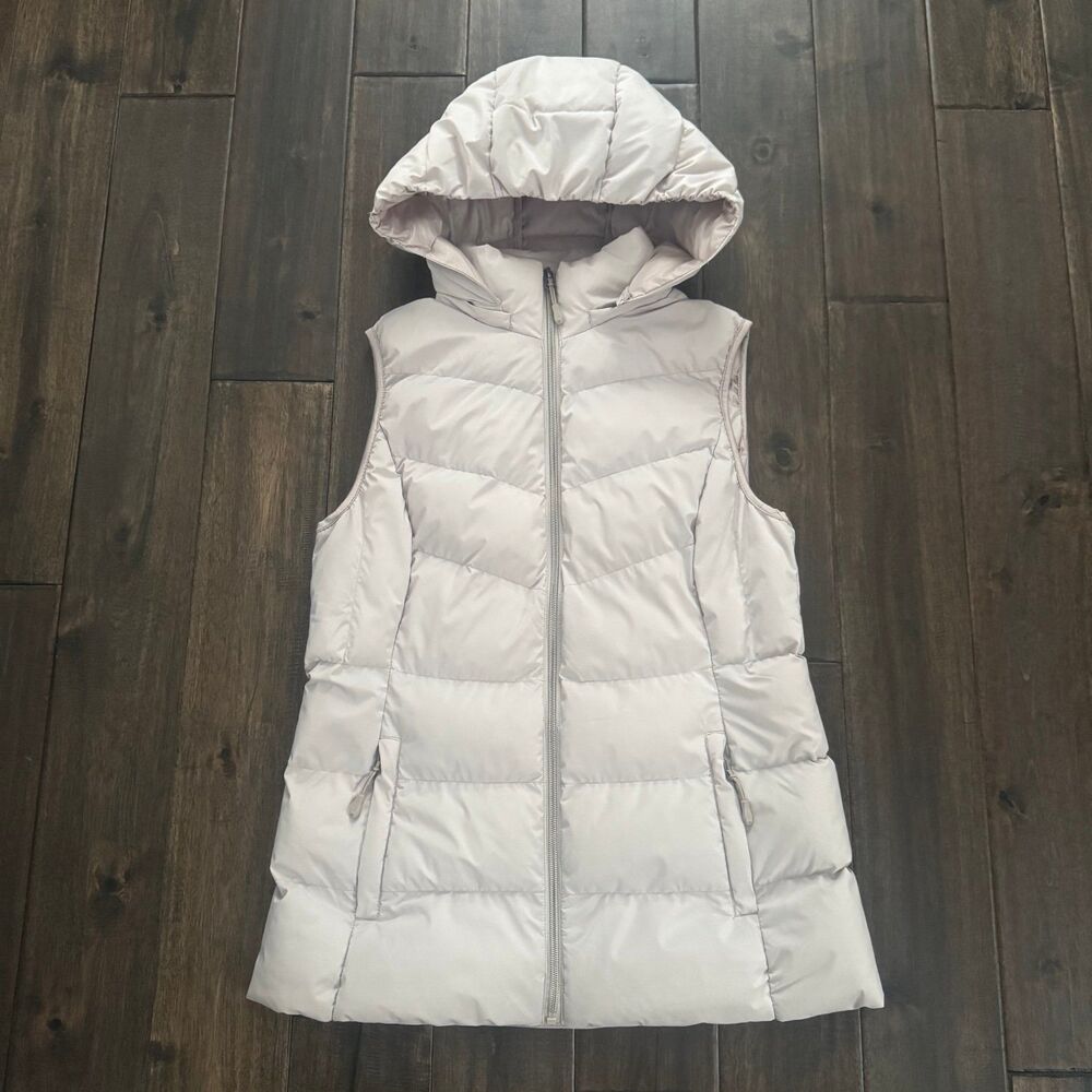 32 Degrees Heat Women's Beige Puffer Vest with Detachable Hood S